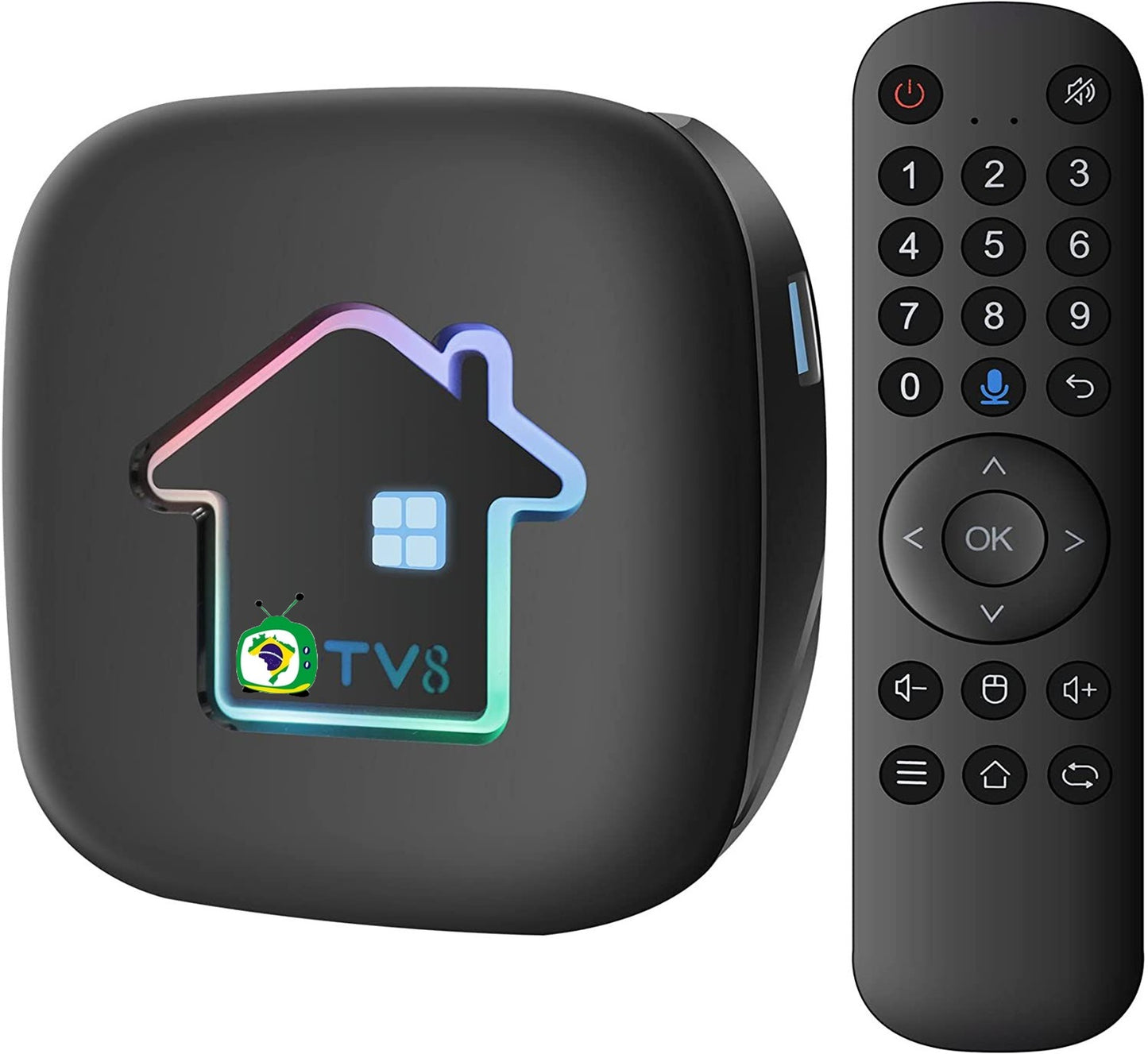 BRAATV 2025 H8 Box Brazil TV H8 Brazil Tv New Version Brazilian H8 Box Support 2.4GHz/ 5GHz WiFi 4K UHD Bluetooth 5.0 - Envio-Rapido