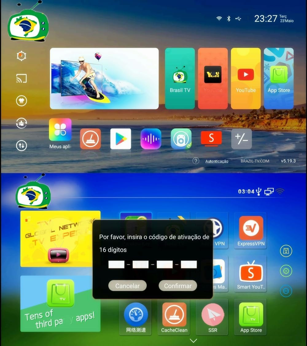 Codigo 16 digitos  Brazil Tv H2 H3  H5  H6 H7 H8 - H_A 1-2-3 - Todos aparelhos que usam aplicativo Brazil Tv Novo